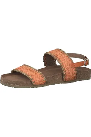 Marco Tozzi Sandali Donna Bassi con Cinturino Regolabile Comodi, Multicolore (Mango Comb), 39 EU