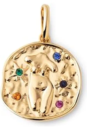 SINGULARU Charm Organic Colors Zodiaco. Ciondolo in Ottone con Finitura Placcata 18Kt. Combinabile con Collana. Gioielli da Donna. Vergine