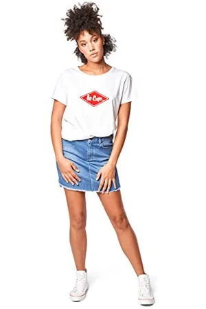 Lee High Rise Jeans Skirt Gonna, , Standard Donna