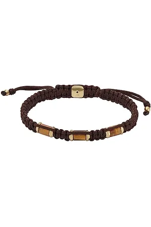 Fossil Bracciale da uomo con occhi di tigre impilati, lunghezza: 400 mm+50 mm, larghezza: 8 mm, JF04471710