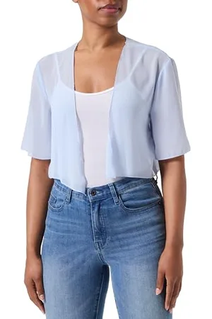 VILA Visoia Bolero 2/4 Sleeve BM/Dc Camicia da Donna, Kentucky Blue, 44
