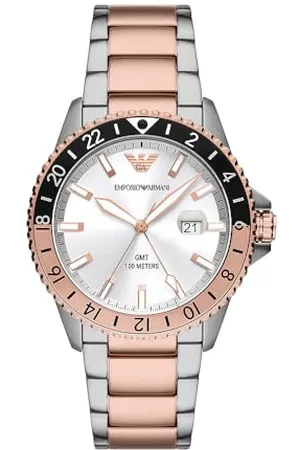 Emporio Armani Orologio a doppio fuso orario GMT da uomo in acciaio, AR11591