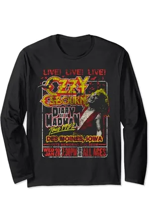 Ozzy Osbourne Diary Tour Des Moines Iowa Maglia a Manica
