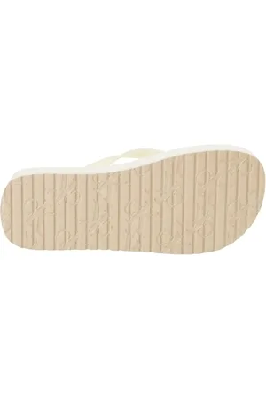 Calvin Klein Jeans Beach Sandal Flatform MONOLOGO YW0YW01617, Infradito Donna, Nero (Eggshell/White), 43 EU
