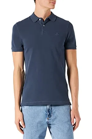 Marc O’ Polo Marc OߴPolo Uomo Maglietta Polo a Maniche Corte parzialmente Elasticizzata Shaped Fit, (Total Eclipse), L