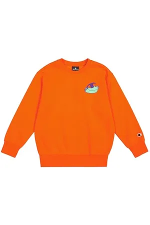 Champion Legacy Play with Graphics B (306909) -Ultra-Light Soft Compact Polyfleece Crewneck Felpa, (TNT), 7-8 Anni Bambino
