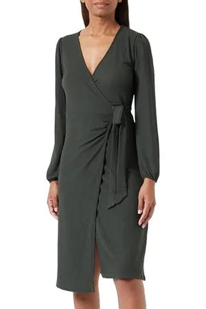 ONLY Onlmerle L/S Wrap Midi Dress Jrs Vestito a Portafoglio, , XL Donna