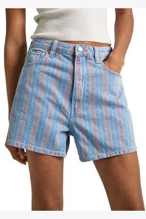 Pepe Jeans A-Line Short Uhw Stripe, Pantaloncini Donna, (Denim),31W