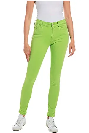 Replay Jeans Donna Luzien Skinny Fit Hyperflex Elasticizzati, Verde , W29 x L32