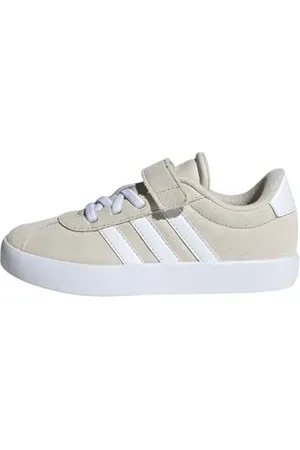 adidas VL Court 3.0 Hook And Loop Shoes Kids, Scarpe, Aluminium/Cloud White/Aluminium, 28.5 EU