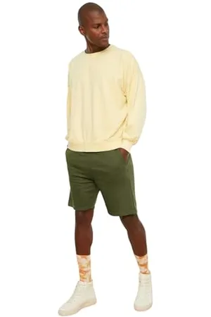 Trendyol Pantaloncini e Bermuda da Uomo Kaki Regular Fit Casual, , M