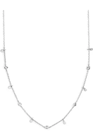 SINGULARU Collana Mini Spark Drop. Ciondolo in 925 con Finitura in Bagno di Rodio. Catena di Taglia Unica. Gioielli per Donna