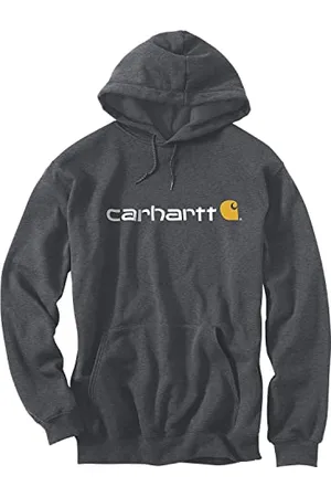 Carhartt Felpa Vestibilità Ampia, Media Pesantezza, Con Grafica Del Logo, Uomo, (Carbone Heather), XS