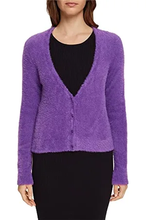 ESPRIT 112cc1i303 Maglione Cardigan, 510/viola, L Donna
