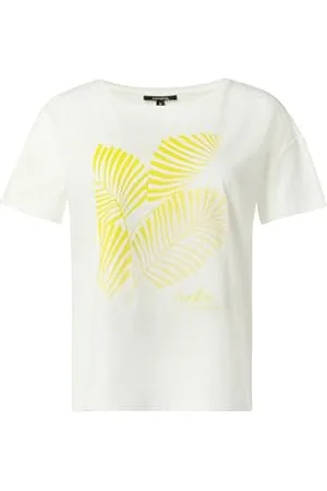 Comma, 2147302 T-Shirt, Bianco-01d3, 42 Donna