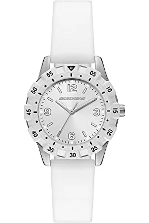 Skechers Orologio Doheny donna, movimento a tre lancette, cassa in lega argento 34 mm con cinturino in silicone, SR6241