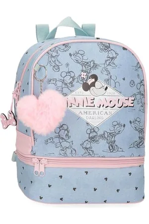 Disney Joumma Bags Minnie American Darling Zaino per bambini, e rosa, realizzato in poliestere, spallacci regolabili per un comodo trasporto, vari scomparti, con portachiavi pompon rosa,
