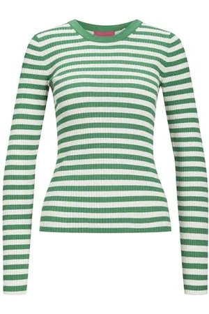 JJXX Jxjodi-Maglia a Strisce Aderenti, Girocollo Maglione, , L Donna
