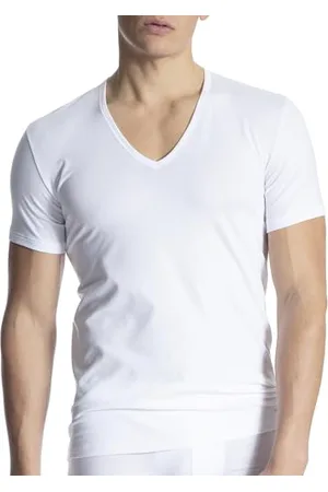 Calida Cotton Code T-Shirt, (Weiss 001), Large Uomo