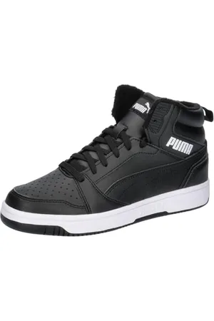 PUMA Rebound V6 Mid WTR JR, Scarpe da Ginnastica, Shadow Gray Black White, 35.5 EU