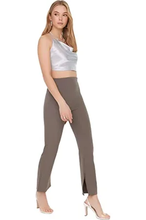 Trendyol Donna Petite Vita Alta Flare Pantaloni, , 66