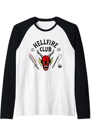 Stranger Things Cimeli dei fan di Hellfire Club Classic con logo di Maglia con Maniche Raglan