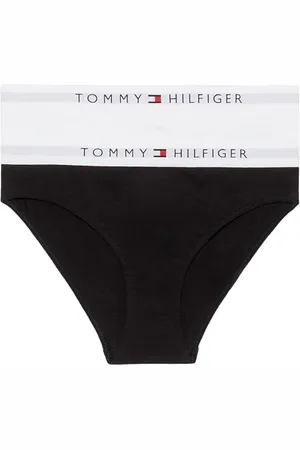Tommy Hilfiger Slip Bambina Confezione da 2 Intimo, (White / Black), 4-5 Anni