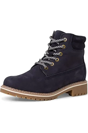 Tamaris Donna Stivali, Signora Stivali Allacciati,Soletta Removibile,DUOtex,Impermeabile,Allacciatura,Stivali Allacciati,Navy,37 EU