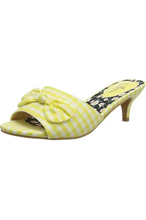 Joe Browns Scarpe con Fiocco a Quadretti, Piattaforma Donna, Giallo, Multicolore, 41.5 EU