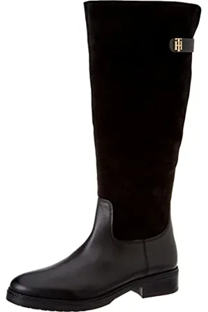 Tommy Hilfiger TH Suede LONGBOOT, Stivale in Pelle Scamosciata alla Moda Donna, , 36 EU
