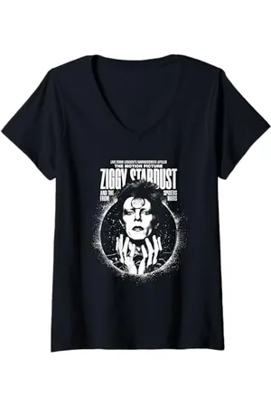 David Bowie Donna Foto di Ziggy Stardust the Motion Picture Sukita Maglietta con Collo a V