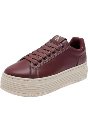 Calvin Klein Donna Sneakers con Zeppa Bold in Pelle, Rosso (Andorra), 40