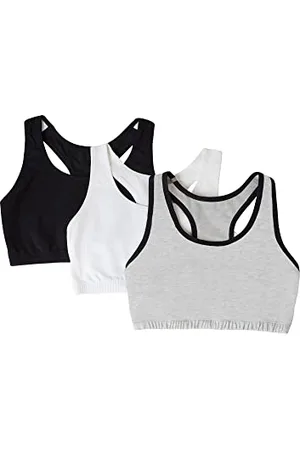 Fruit Of The Loom Reggiseno Sportivo in Stile Canottiera, in Cotone, , 40 (Pacco da 3) Donna