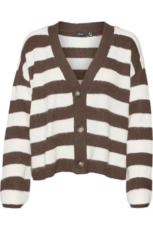 VERO MODA Vmnatahlie LS V-NCK Button Card Ga Noos Maglione, , M Donna