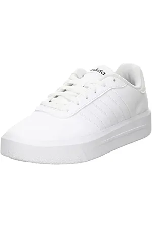 adidas Court Platform Shoes, Scarpe Donna, Cloud White/Cloud White/Core Black, 41 1/3 EU