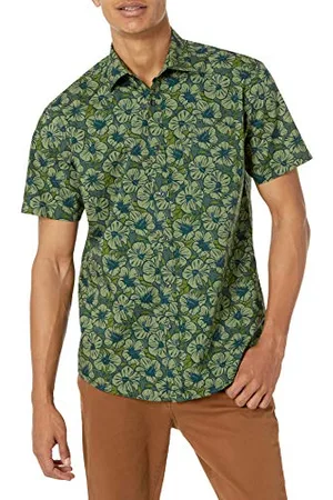 Amazon Camicia con Stampa a Maniche Corte vestibilità Regolare Uomo, , XXL