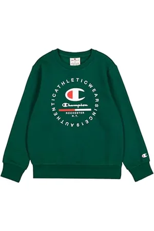 Champion Legacy Graphic Shop B (306838) -Ultra-Light Soft Compact Powerblend Fleece Crewneck Felpa, (HLG), 3-4 Anni Bambino