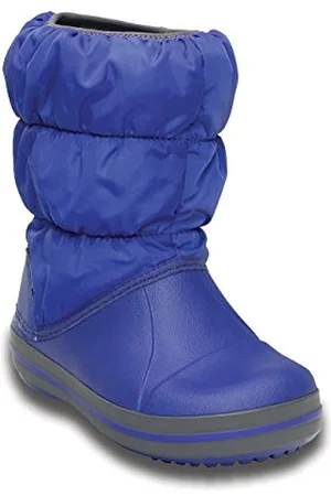 Crocs Unisex Bambino Winter Puff Boot Kids Stivale, Cerulean Blue/Light Grey, 25/26 EU