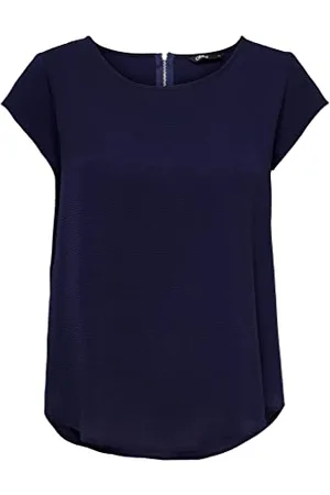 ONLY Onlvic S/S Solid Top Noos Ptm, T-shirt Donna, (Evening Blue), 38