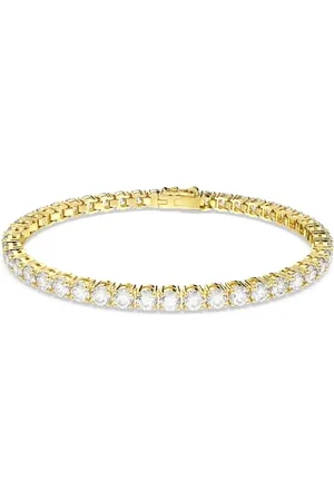 Swarovski Braccialetto Matrix Tennis, Taglio tondo, , Placcato color oro
