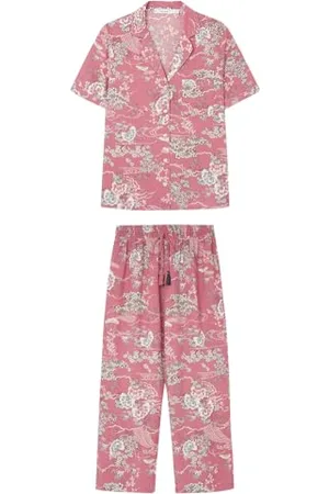 Women secret Classic Maroon Capri Cherry Blossom Pyjamas Pyjama, , L Donna
