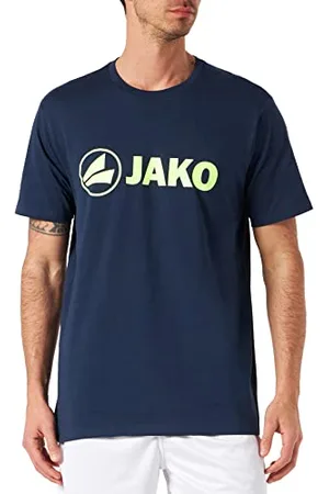 Jako Promozione T-Shirt Promo, Blu Navy Screziato/Giallo Fluo, 4XL Uomo