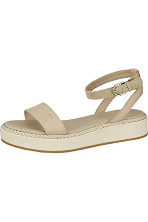 Tommy Hilfiger Sandali Donna Rope Flatform Estivi, Beige (Sandalwood), 41 EU