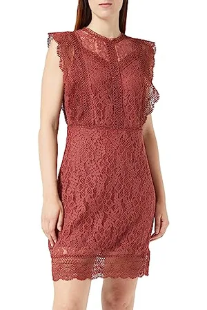 ONLY Onlnew Karo SL Lace Above Knee Dresswvn Mini Abito, , XS Donna