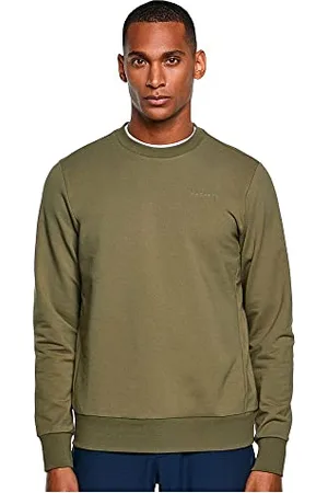 Hackett Hackett Equipaggio Essenziale Felpa con Cappuccio, Oliva polverosa, S Uomo