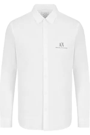 Armani Exchange A| x Long Sleeve Icon Logo Button Shirt Camicia, , XL Uomo