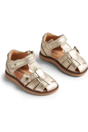 WHEAT Sandalo Chiuso Sky Flower-Unisex-Vera Pelle, Scarpe per Chi Inizia a Camminare Bambini, , 24 EU