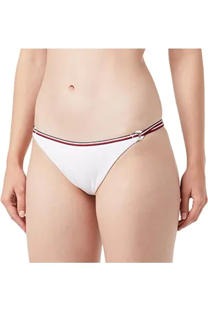 Tommy Hilfiger Slip Bikini Donna con Logo con Bandiere, (Th Optic White), L