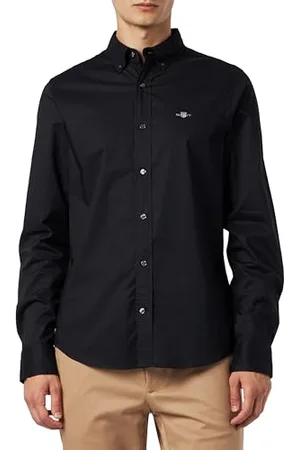 GANT SLIM POPLIN SHIRT, Camicia elee Uomo, ( BLACK ), M