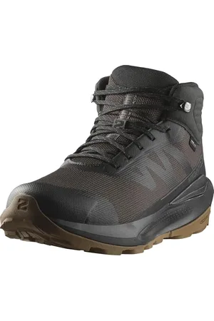 Salomon Elixir Tour Mid Scarpe Impermeabili da trekking da Uomo, Comfort ottimale, Rullata morbida, Impermeabilità e protezione dagli elementi, Phantom/Black/Asphalt, 48 EU